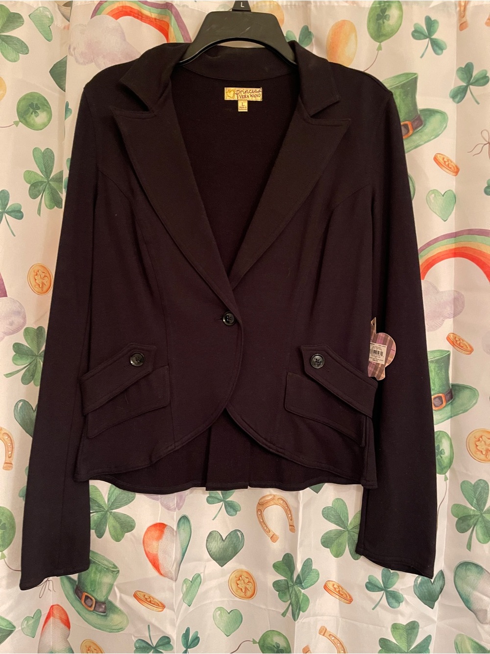 Black Tailored Single-Button Jacket